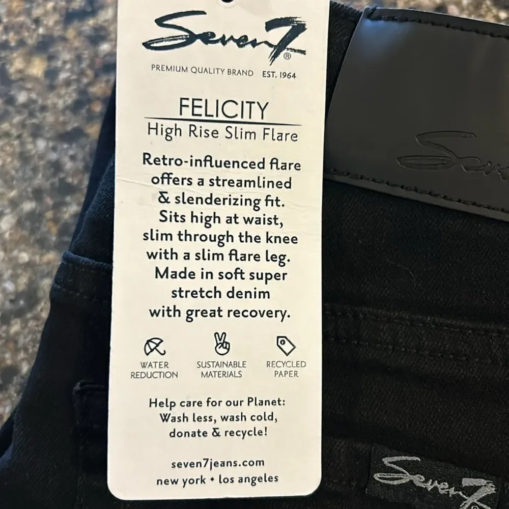 NEW Seven7 Felicity Black High Rise Slim Flare Jeans